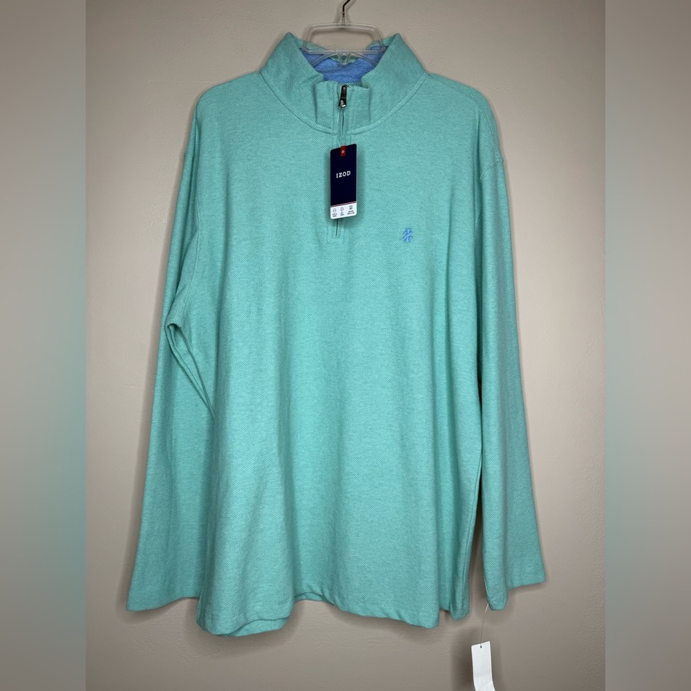 NWT Izod Saltwater 1/4 Zip Pullover Classic Relaxed Long Sleeve Sweater Size XL